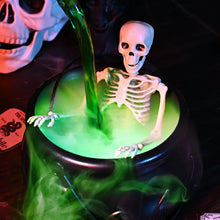 LED Witch Cauldron with Fog & Skeleton Decor