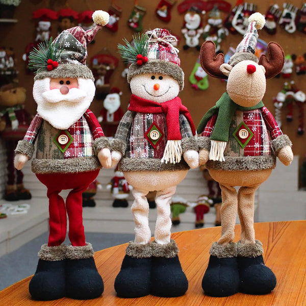Stretch-Leg Christmas Plush Dolls