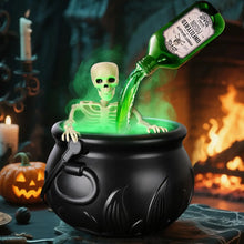 LED Witch Cauldron with Fog & Skeleton Decor